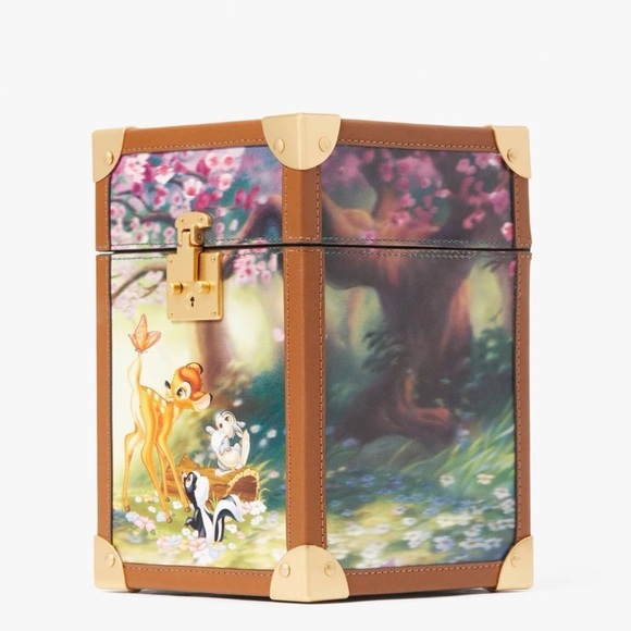 KATE SPADE x DISNEY NWT Bambi 3D Leather Small Trunk Clutch Purse - Picture 3 of 14
